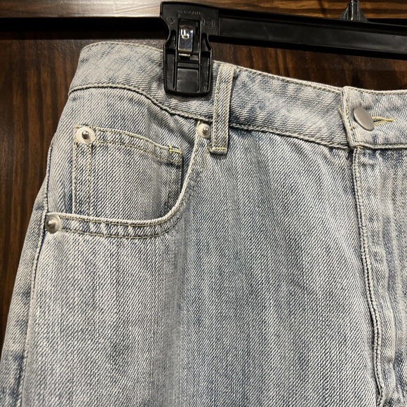 Emory Park Pants Women Size Small Blue Jean Wide Leg Raw Hem 26 Inch Waist‎ - Picture 4 of 13